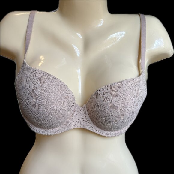 Aerie 34D Nude Sunnie Bloom Lace Strappy Demi Push-up Bra - Picture 5 of 11